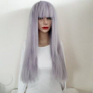 Lavender purple wig with bangs
